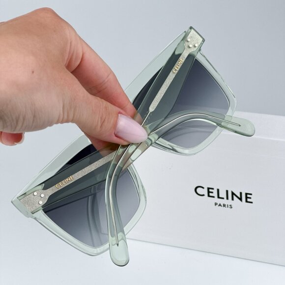 Celine CL4055IN 93B BRAND NEW Sunglasses Transparent Green Gradient Smoke Women - Picture 3 of 10